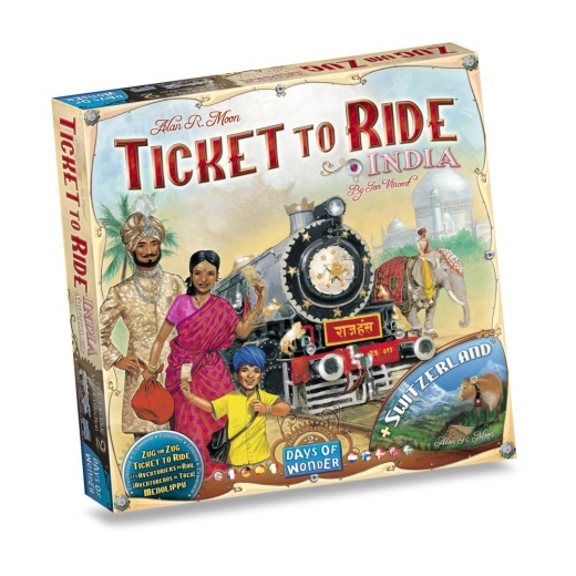 Ticket To Ride: India & Switzerland (Exp.) (DK) i gruppen SELSKABSSPIL / Udvidelser hos Spelexperten (TT-IND001)