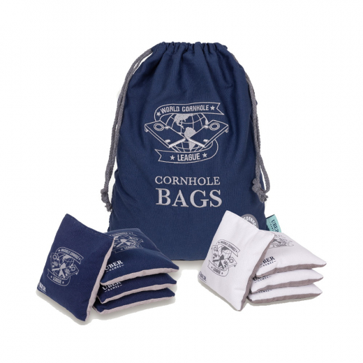 WCL Cornhole Bean Bags Navy & White With Bag i gruppen UDENDØRSSPIL / Øvrige hos Spelexperten (UG594)