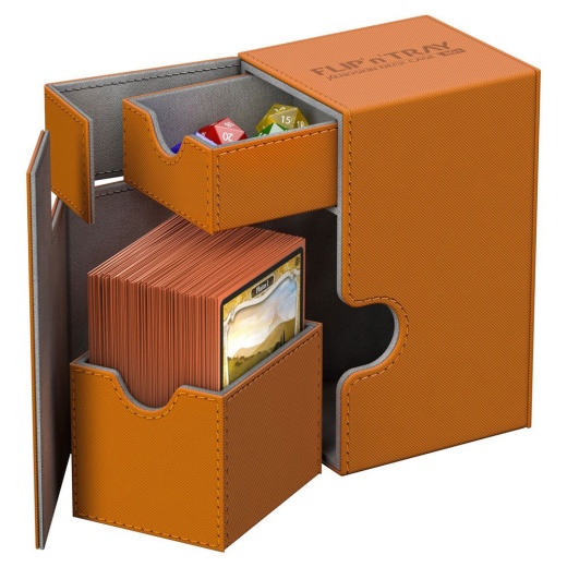 Ultimate Guard Flip´n´Tray Deck Case 80+ Standard Size XenoSkin Orange i gruppen  hos Spelexperten (UGD010780)