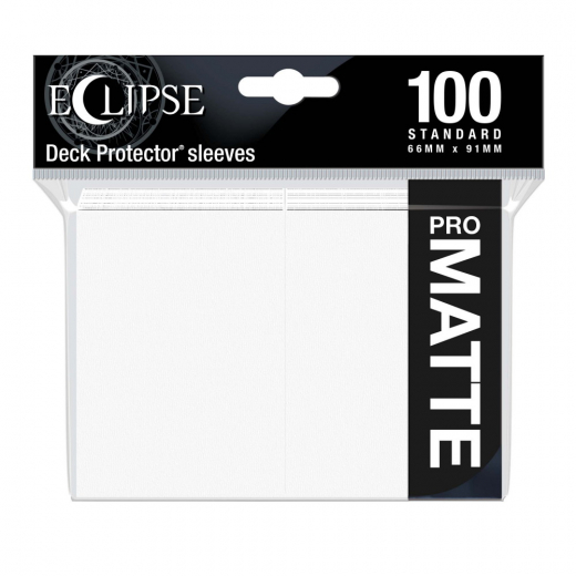 Eclipse: Matte Deck Protector Sleeves 66 x 91 mm - White i gruppen SELSKABSSPIL / Tilbehør / Sleeves hos Spelexperten (ULT15612)