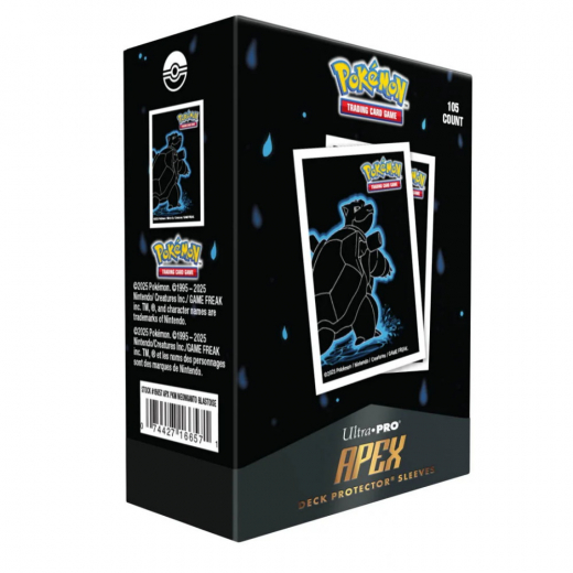 Pokémon TCG: Apex Deck Protector Sleeves - Neon Kanto Blastoise i gruppen SELSKABSSPIL / Tilbehør / Sleeves hos Spelexperten (ULT16657)