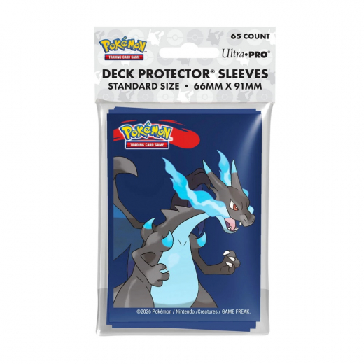 Pokémon TCG: Deck Protector Sleeves - Mega Charizard X i gruppen SELSKABSSPIL / Tilbehør / Sleeves hos Spelexperten (ULT16730)