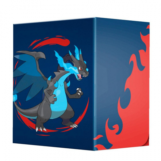 Pokémon TCG: 100+ Deck Box - Mega Charizard X i gruppen SELSKABSSPIL / Tilbehør / Opbevaring hos Spelexperten (ULT16732)