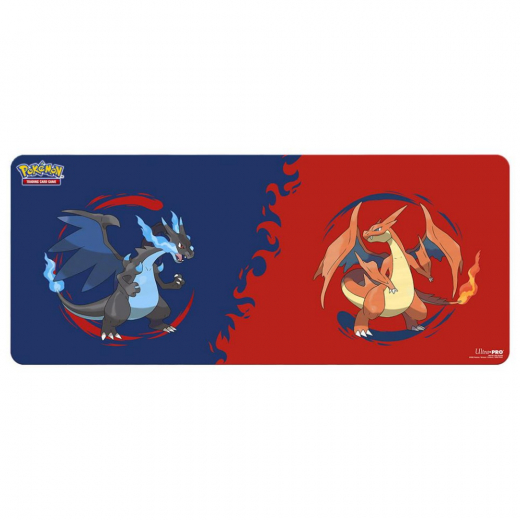 Pokémon TCG: 6ft Playmat - Mega Charizard X & Mega Charizard Y i gruppen SELSKABSSPIL / Tilbehør / Opbevaring hos Spelexperten (ULT16739)