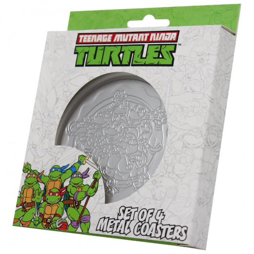 TMNT Set of 4 Embossed Metal Coasters i gruppen LEGETØJ / Collectibles hos Spelexperten (V-TURT6)