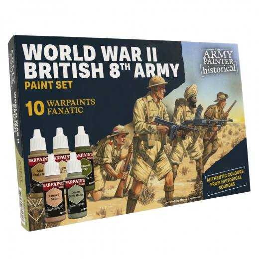 Army Painter: Historical - World War II British 8th Army Paint Set i gruppen SELSKABSSPIL / Tilbehør / Andet hos Spelexperten (WP8113)