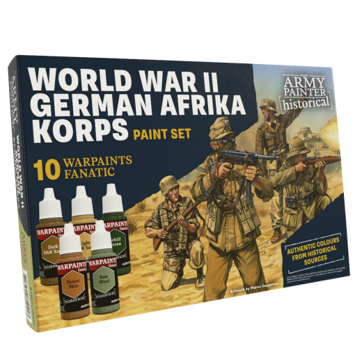 Army Painter: Historical - World War II German Afrika Korps Paint Set i gruppen SELSKABSSPIL / Tilbehør / Andet hos Spelexperten (WP8124)