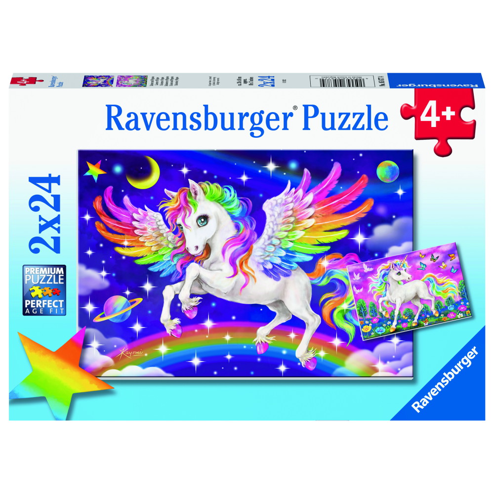 Ravensburger: Unicorn And Pegasus 2x24 Brikker