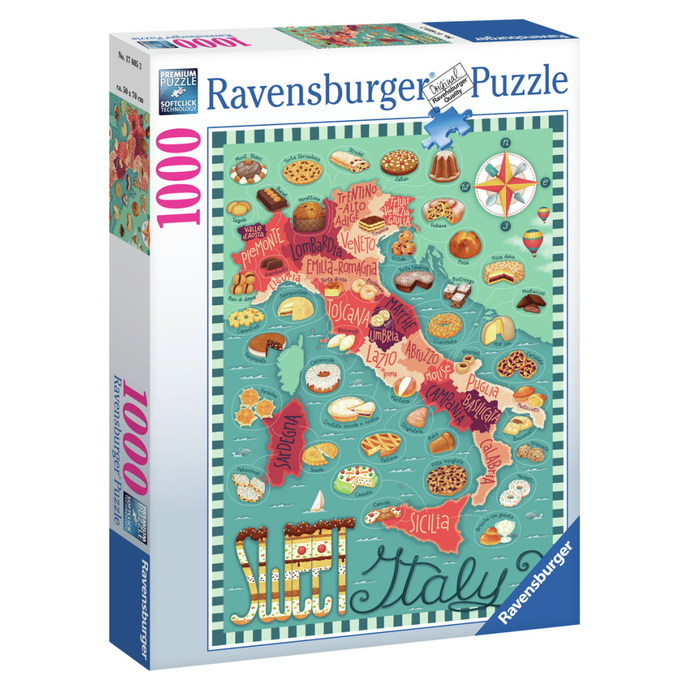 Ravensburger: Map of Italy Sweet 1000 Brikker