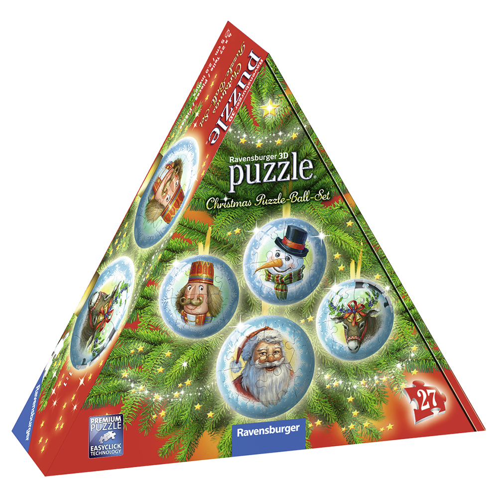 Ravensburger 3D Christmas PuzzleBallSet 4x27 Brikker