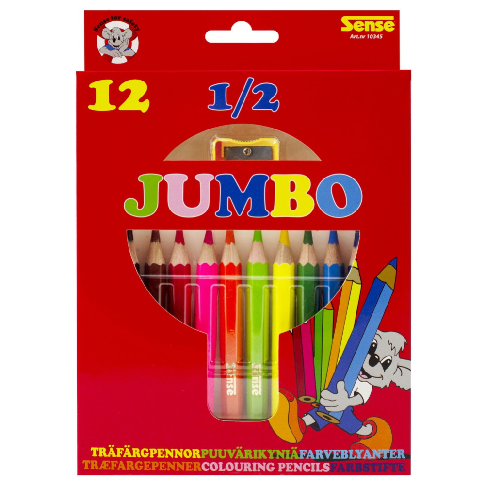 Sense - Træfarveblyanter 1/2 Jumbo 12-pak