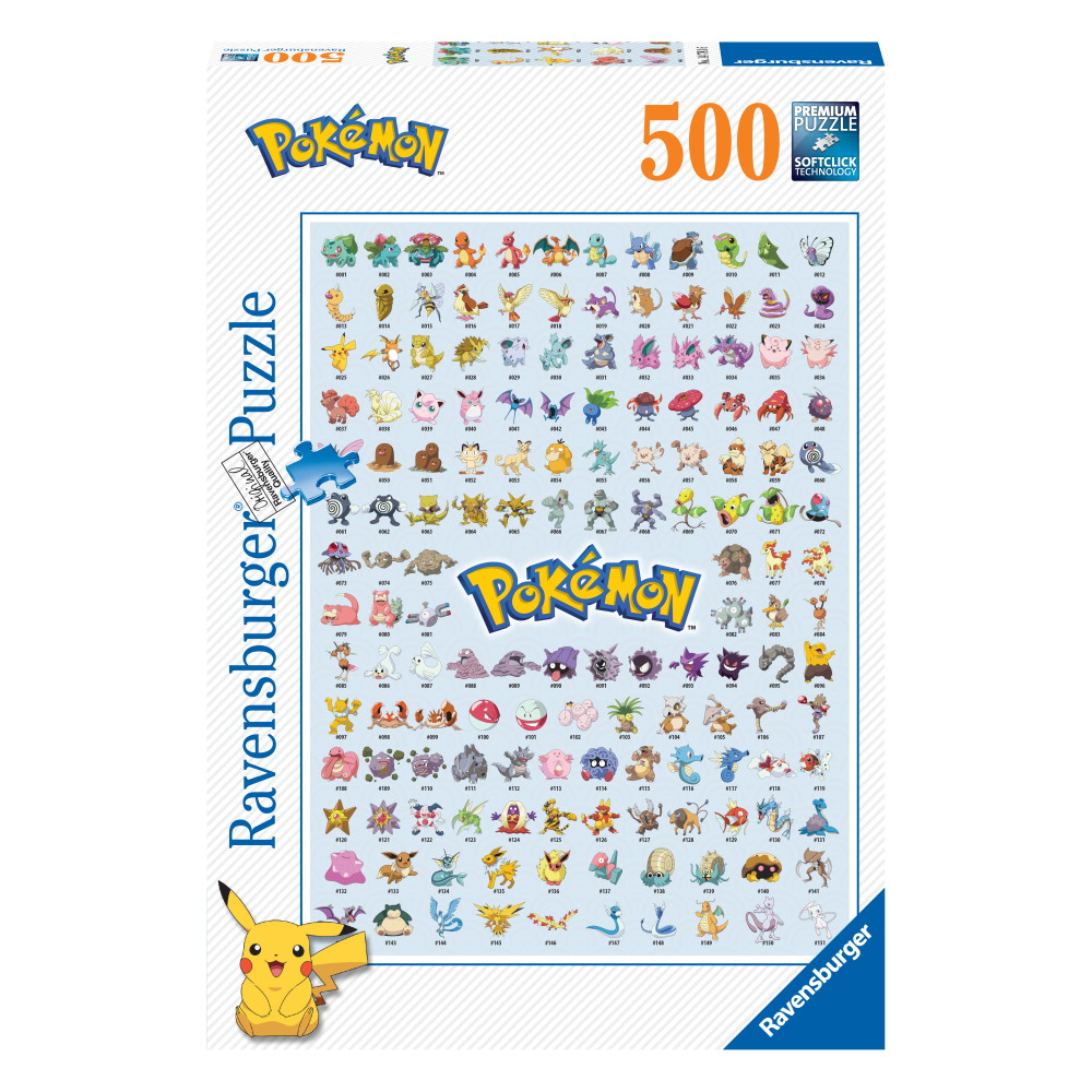 Ravensburger: Pokémon De første 151! 500 Brikker