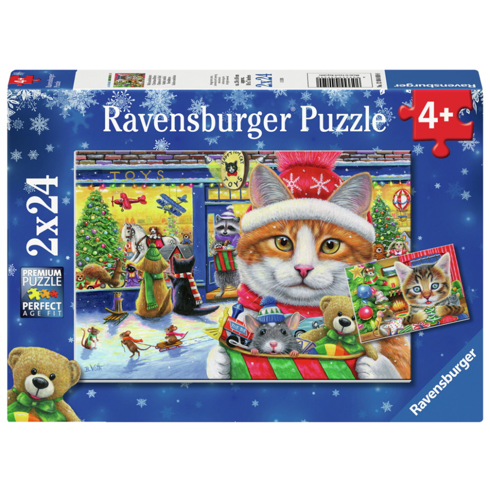 Ravensburger: Christmas Kitties 2x24 Brikker