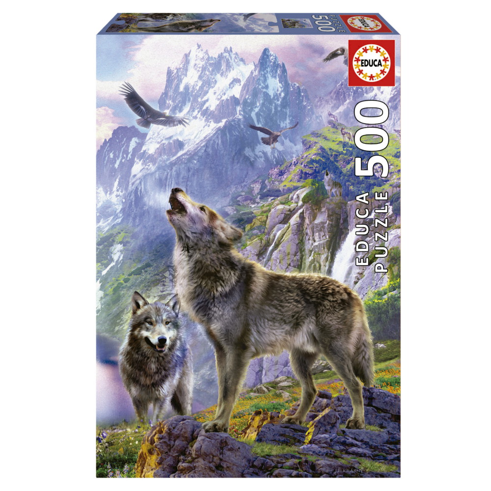 Educa Wolves in the Rocks 500 brikker
