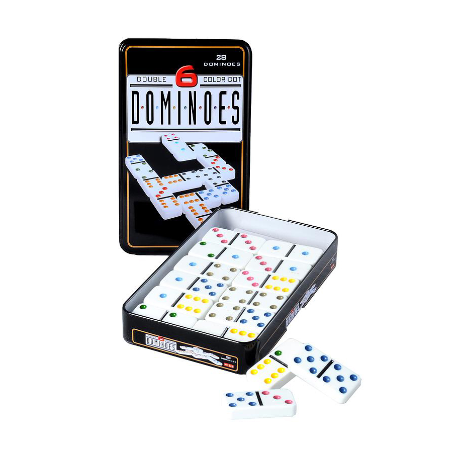 Domino Double 6 colour tinbox
