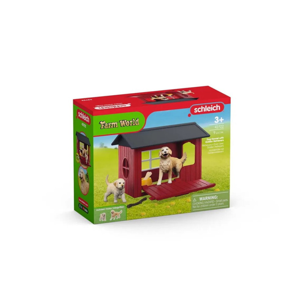 Schleich - Hundehus med 2 Golden Retrievere