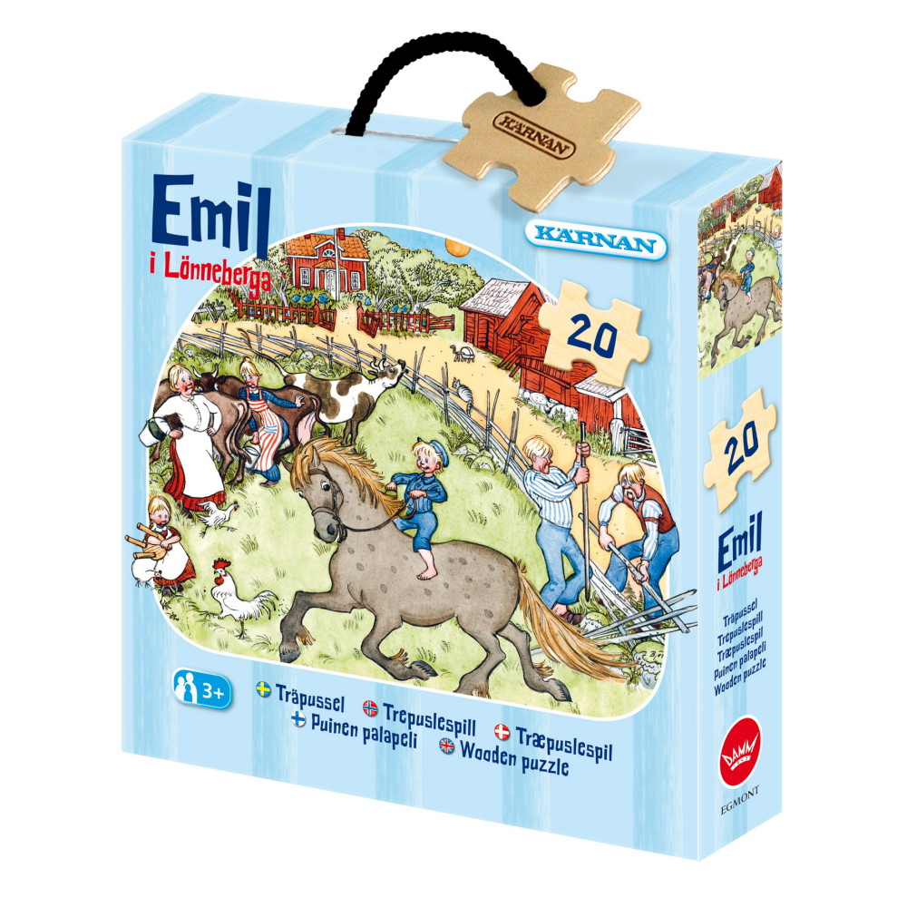 Kärnan Ask puslespil i træ - Emil i Lönneberga 20 stykker