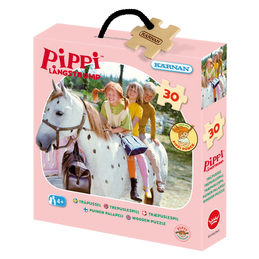 Kärnan Ask puslespil i træ -  Pippi Långstrump 30 brikker