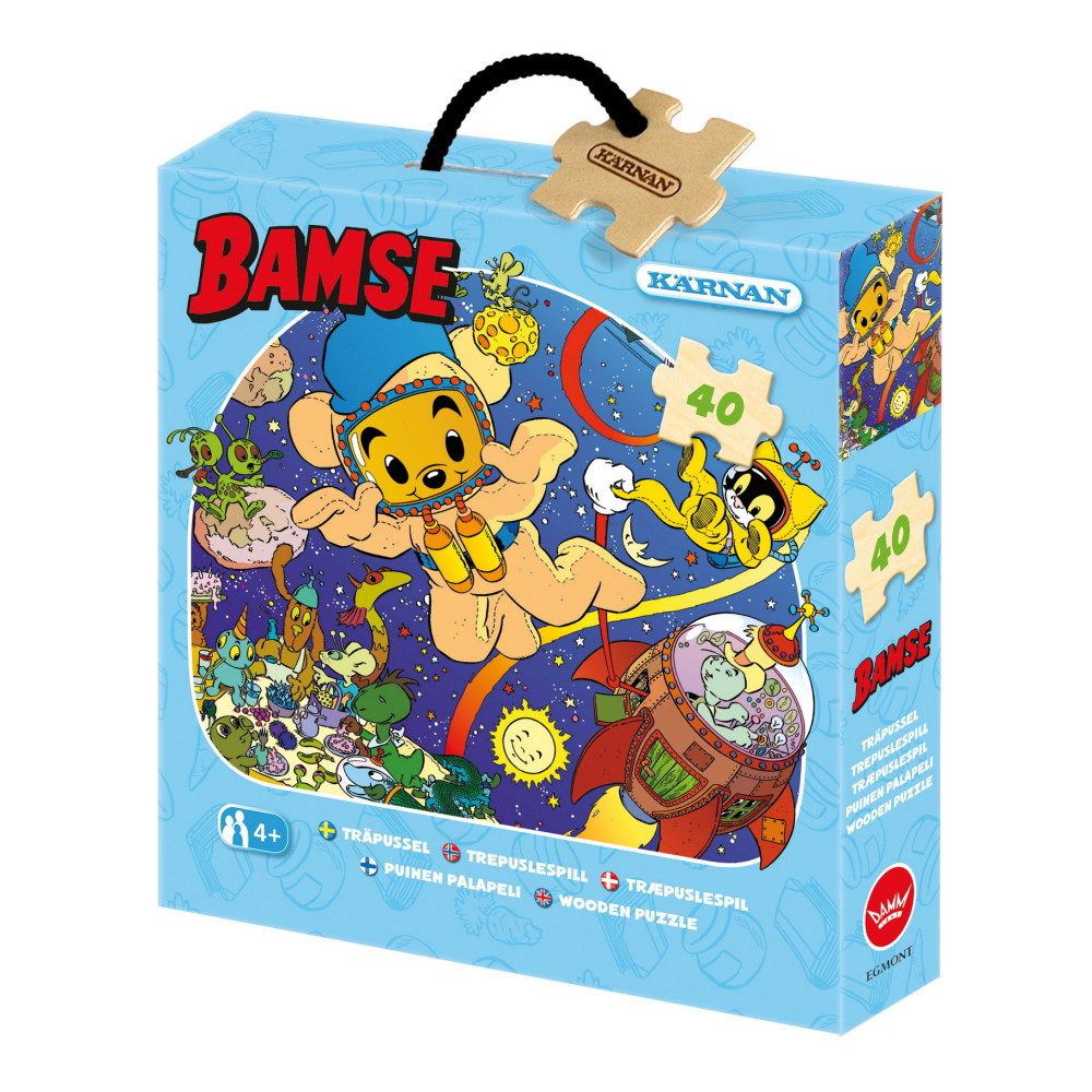 Kärnan Ask puslespil i træ - Bamse i rummet 40 stk