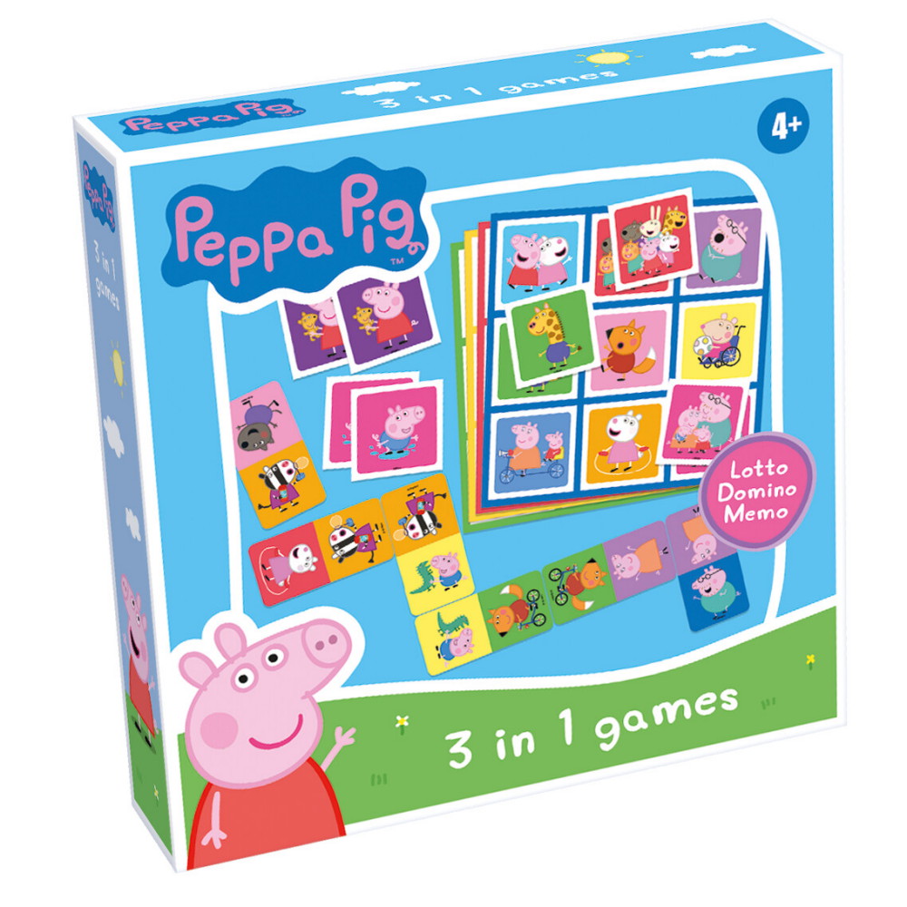 Peppa Pig - Lotto, Domino, Memo - 3 in 1
