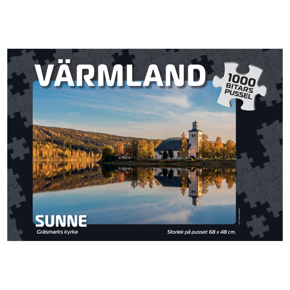 Puslespil: Sunne Gräsmarks kyrka 1000 Brikker