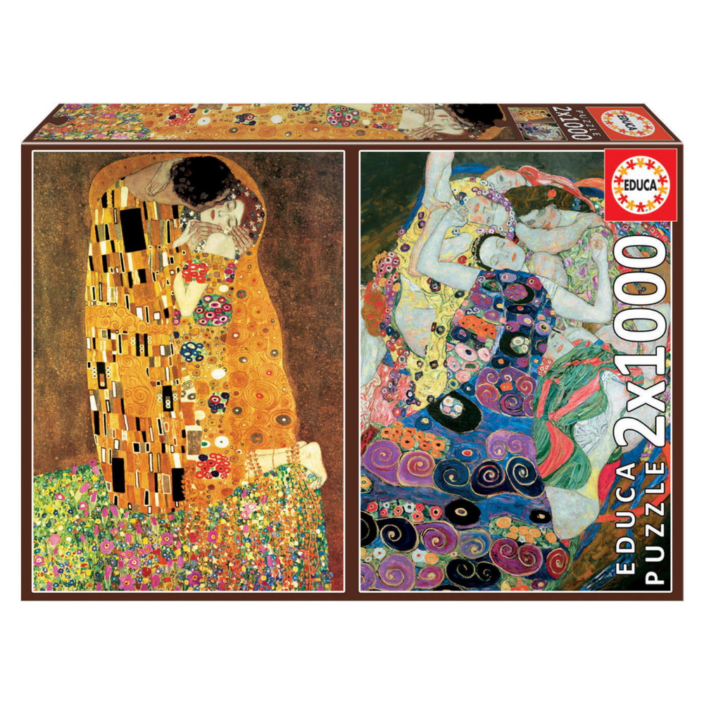 Educa Gustav Klimt - The Kiss + The Maiden 2x1000 Brikker