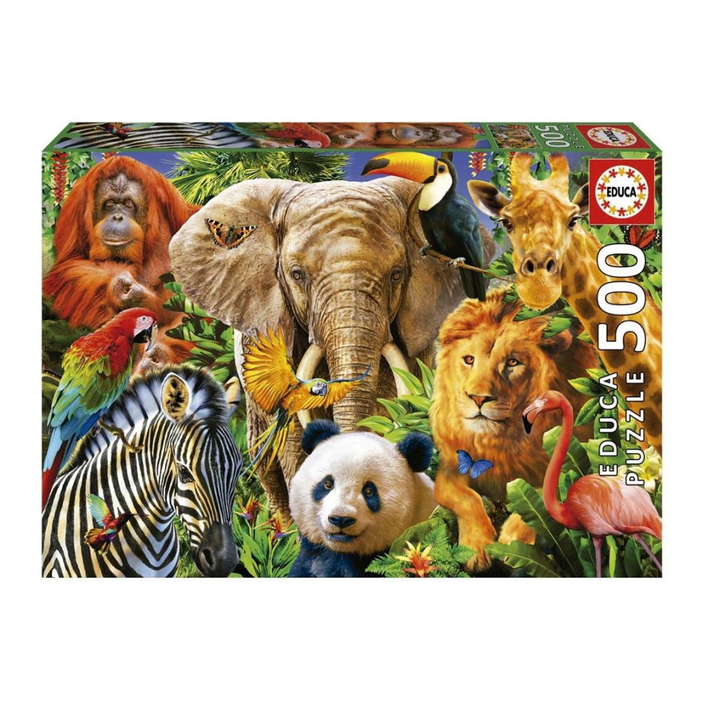 Educa: Wild Animal Collage 500 Brikker