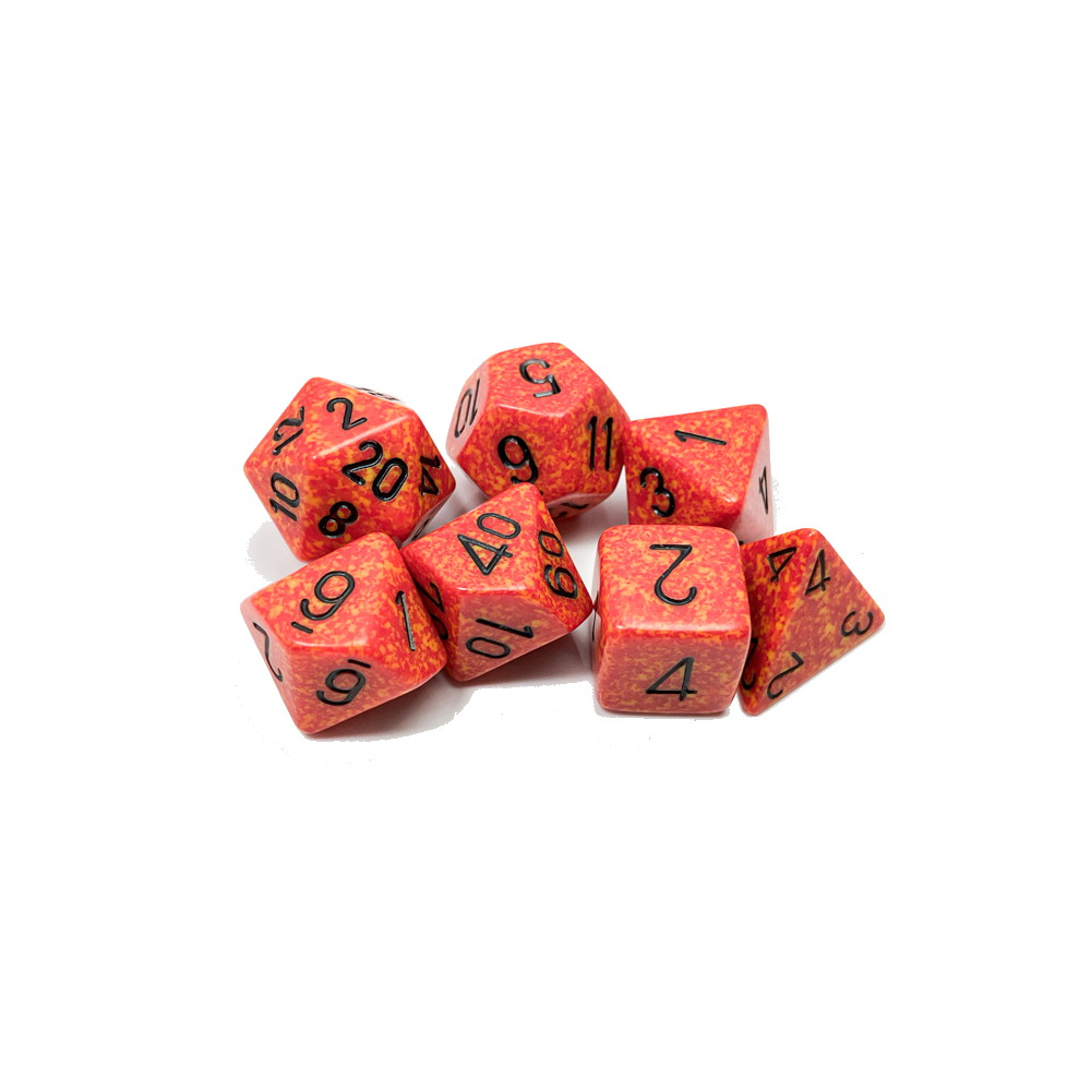 Dice Set 7 Speckled Fire