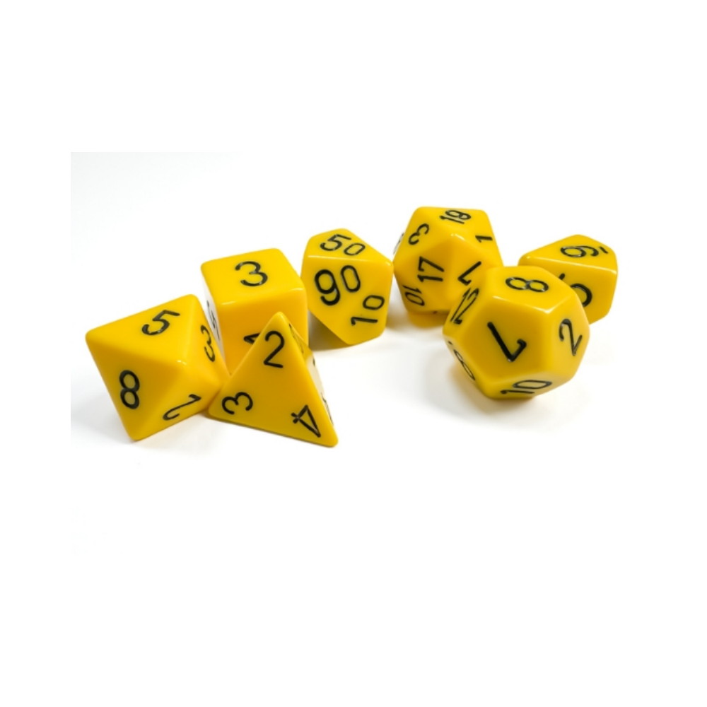 Dice Set 7 Opaque Yellow/Black
