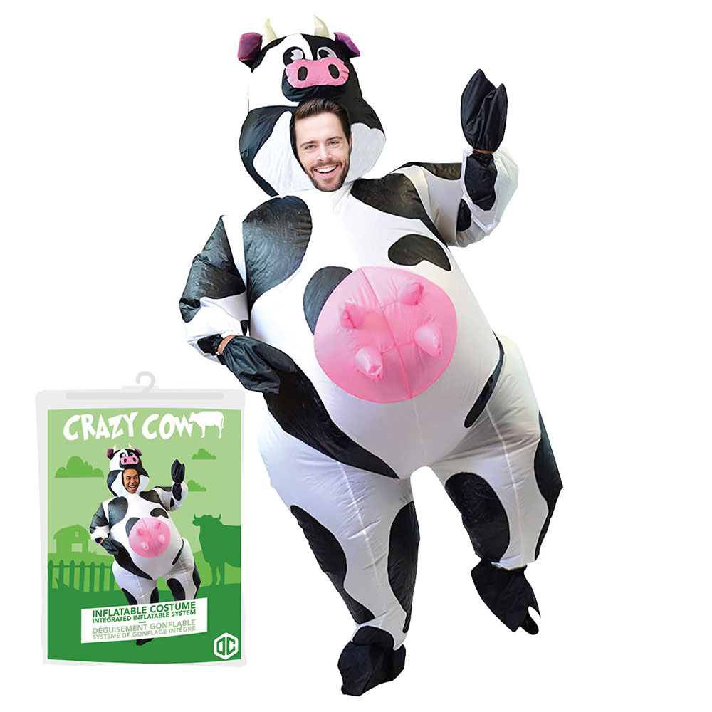 Oppustelig Crazy Cow kostume