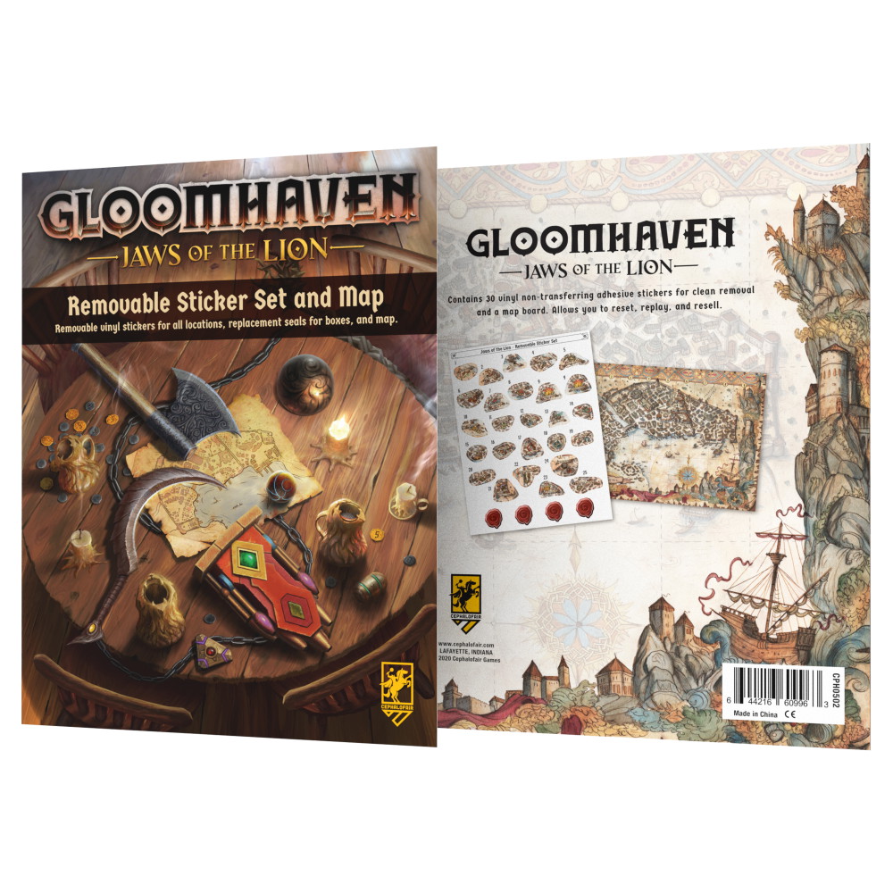 Gloomhaven: Jaws of the Lion - Removable Sticker Set & Map