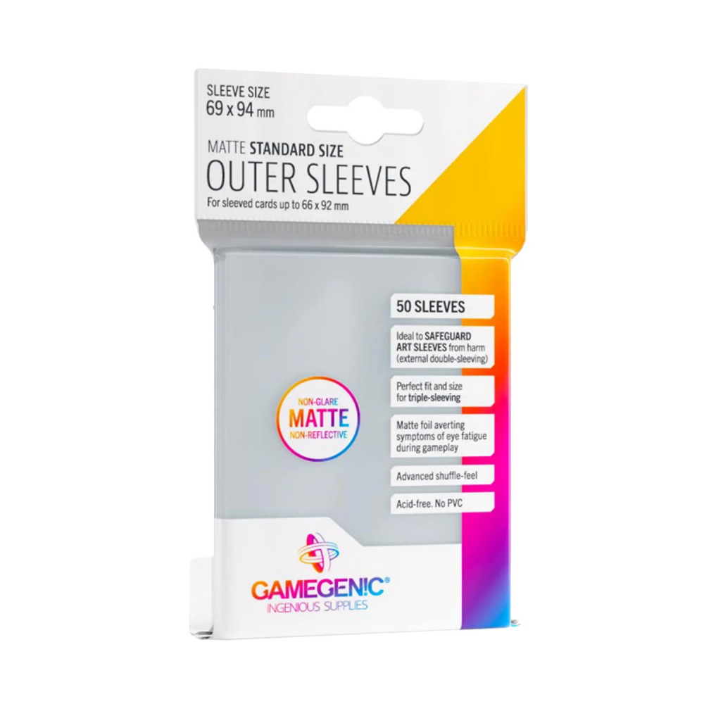 GameGenic Matte Outer Sleeves Clear 64 x 89 mm
