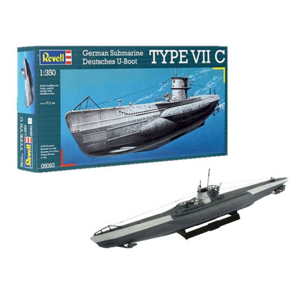 Revell -  Tysk Ubåd Type VII C 1:350 - 29 Dele