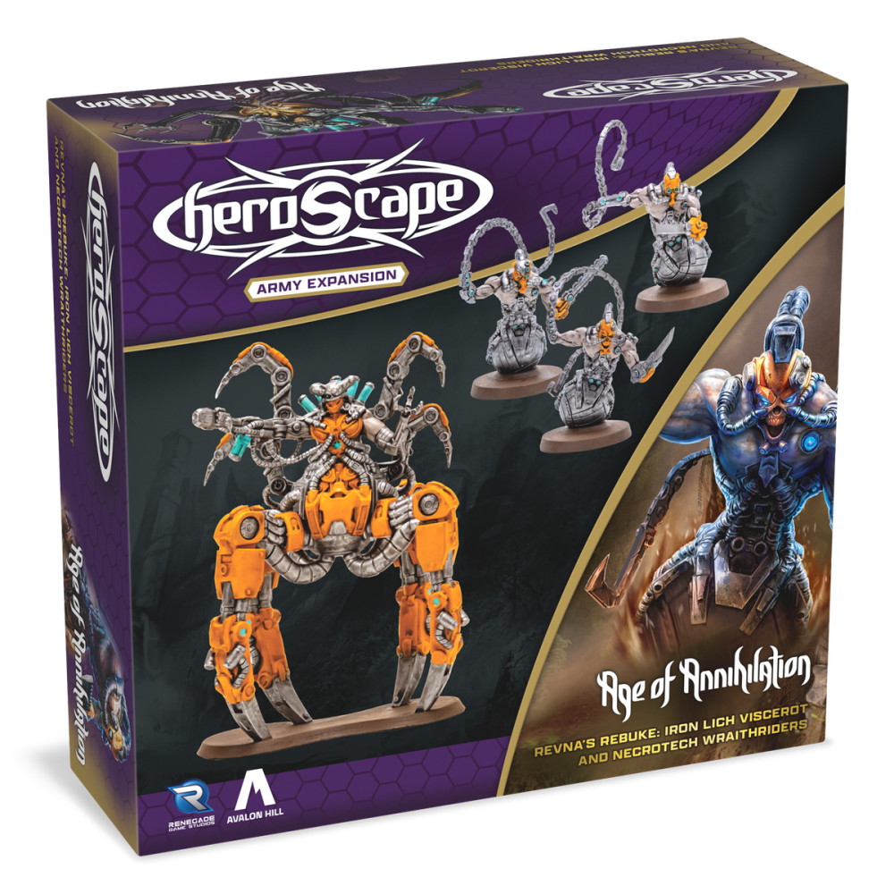 Heroscape: Revna's Rebuke: Iron Lich Viscerot and Necrotech Wraithriders Army Expansion