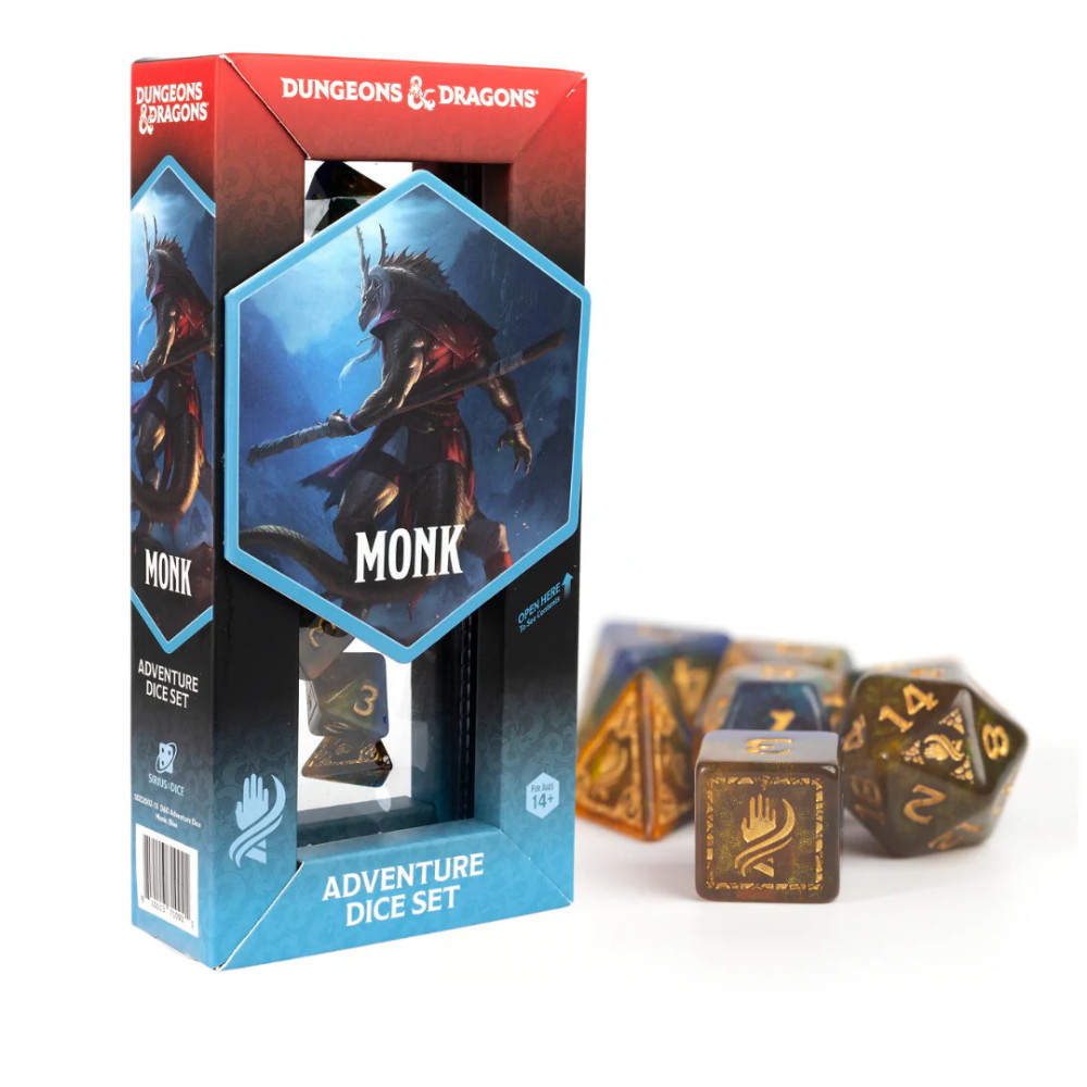 Dungeons & Dragons: Adventure Dice Set - Monk Blue/Gold