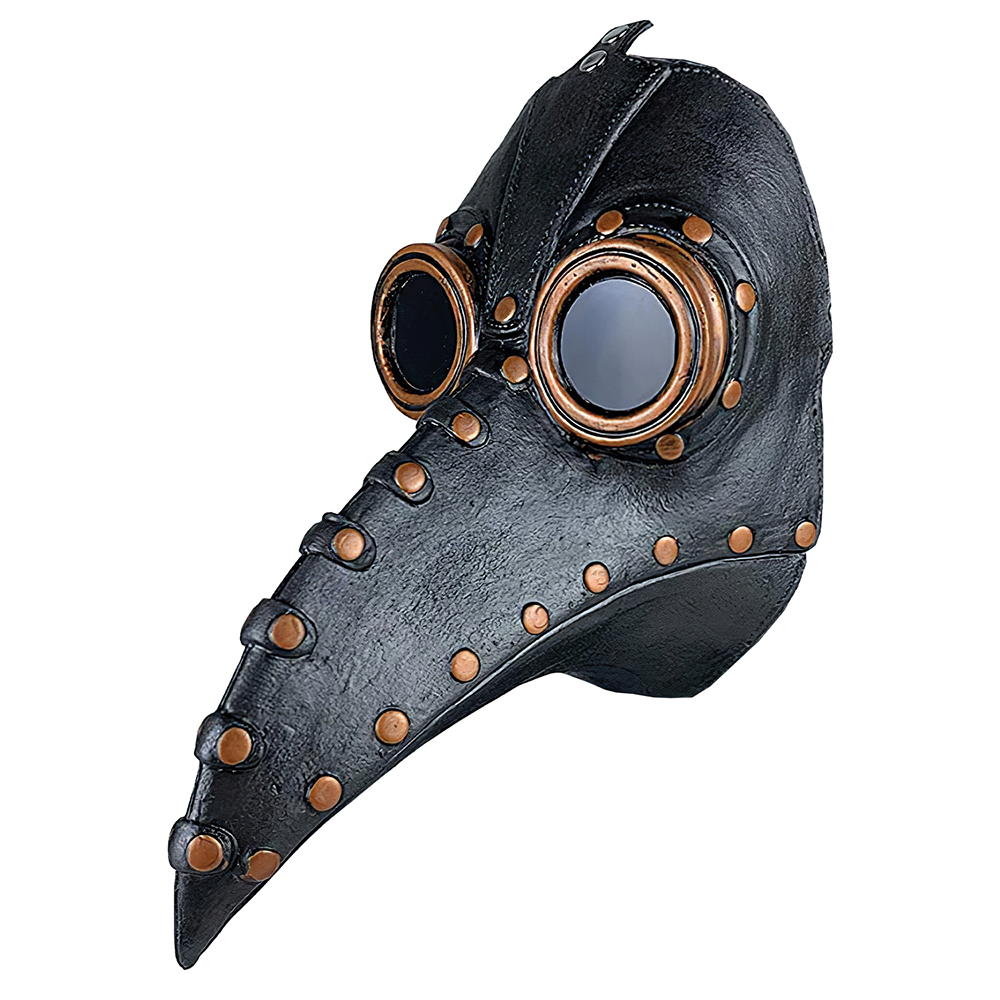 Latex Mask Steampunk Black Plague