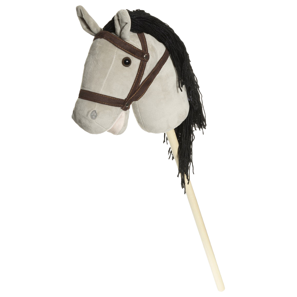 Pindehest Grå med tøjler 80 cm