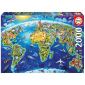 Educa: World Landmarks Globe 2000 brikker