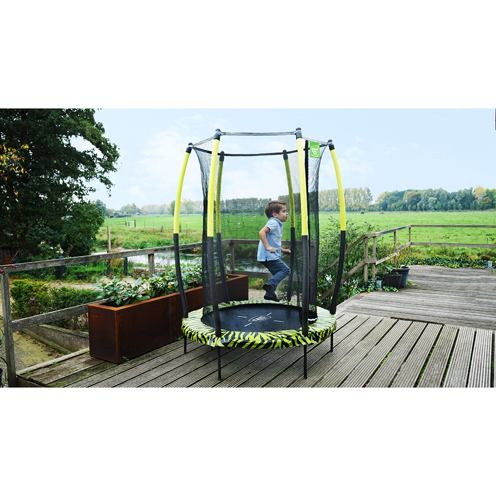 EXIT Tiggy trampoline with safety net ø140cm Black/Green