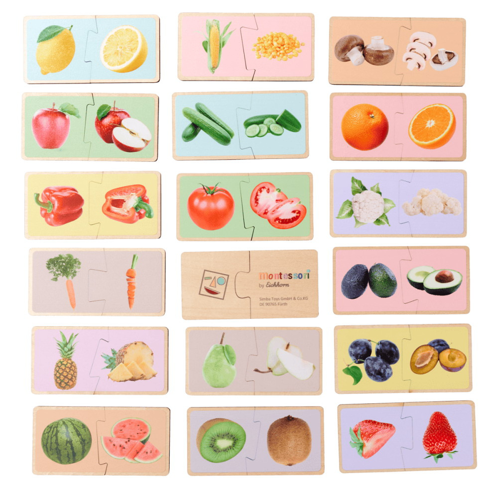Montessori Puslespil Fruits and vegetables 34 Brikker