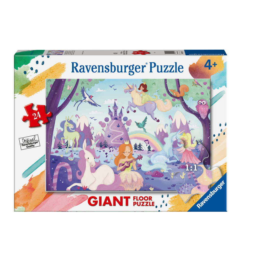 Ravensburger Gulvpuslespil - Unicorns  24 brikker