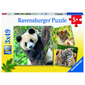 Ravensburger: Panda, Lion And Tiger 3x49 Brikker