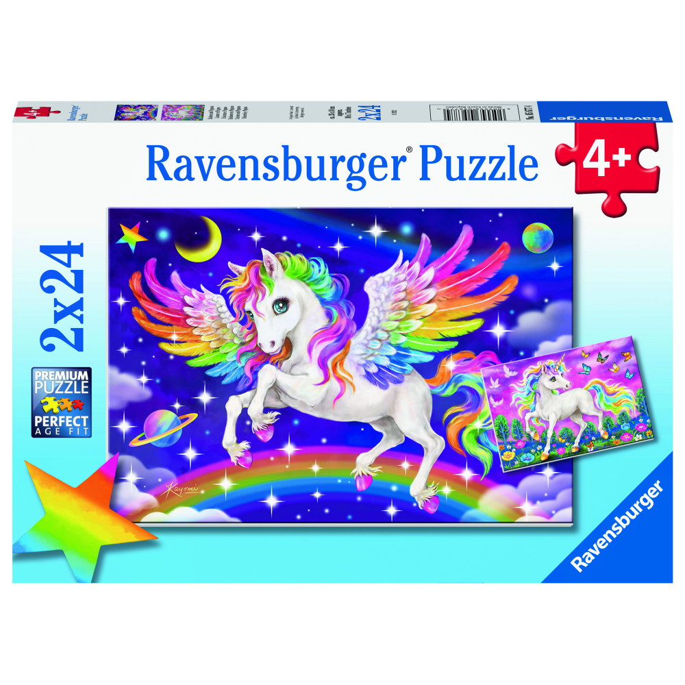 Ravensburger: Unicorn And Pegasus 2x24 Brikker