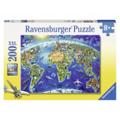 Ravensburger: World Landmarks Map - 200 brikker