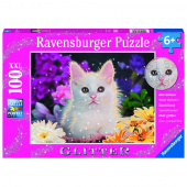 Ravensburger: White Kitten Glitter XXL 100 Brikker