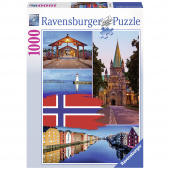 Ravensburger Trondheim Collage 1000 brikker Ravensburger Trondheim Collage 1000 brikker