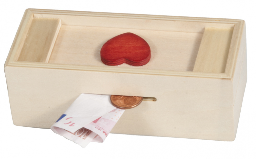 Trick Box til penge - hjerte