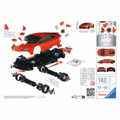 Ravensburger 3D - Lamborghini Huracan Evo 140 Brikker Ravensburger 3D - Lamborghini Huracan Evo 140 Brikker