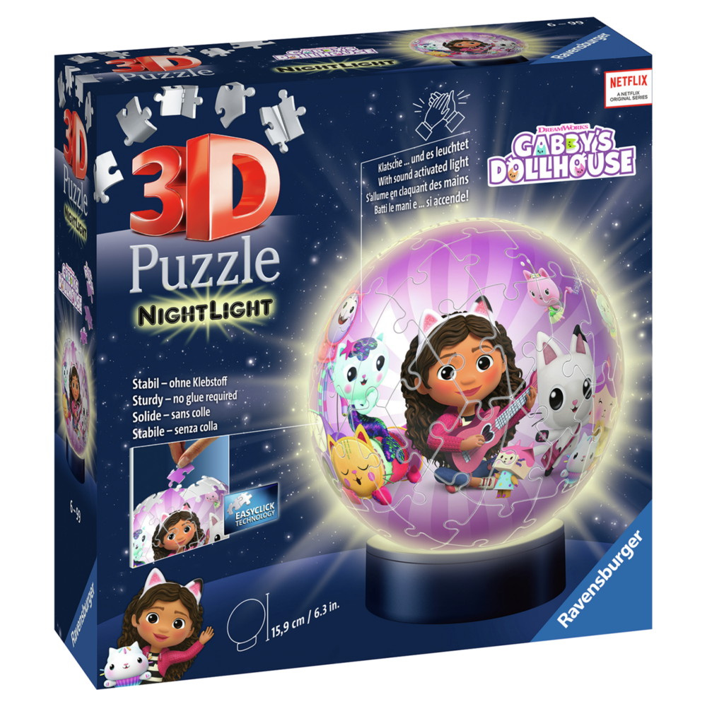 Ravensburger 3D Gabby's Dollhouse med natlys 74 brikker