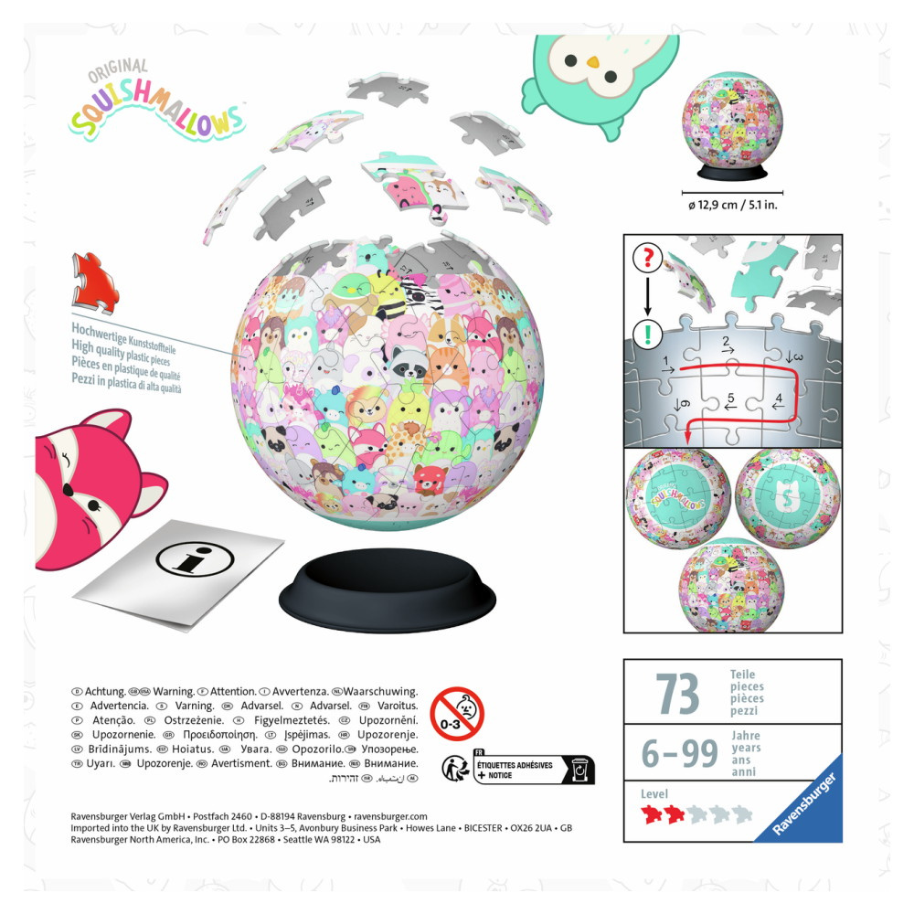 Ravensburger 3D Squishmallows Ball 72 Brikker
